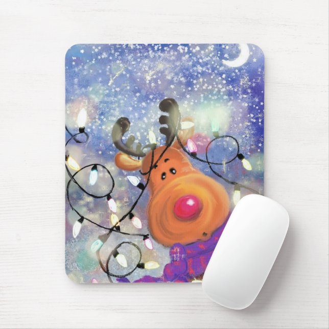 Tapis De Souris Happy Reindeer - Noël (Avec souris)