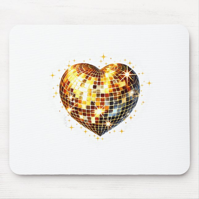 Tapis De Souris Happy Valentine's Day Funny Gold Coquette Disco Ba (Devant)