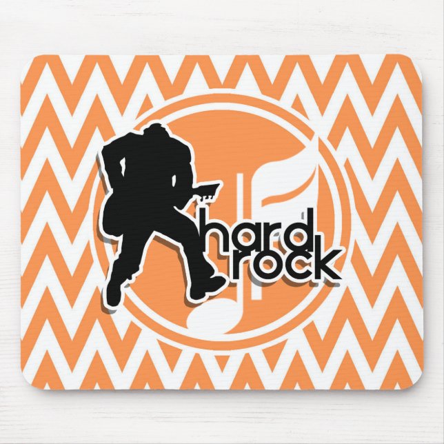 Tapis De Souris Hard Rock ; Orange et White Chevron (Devant)