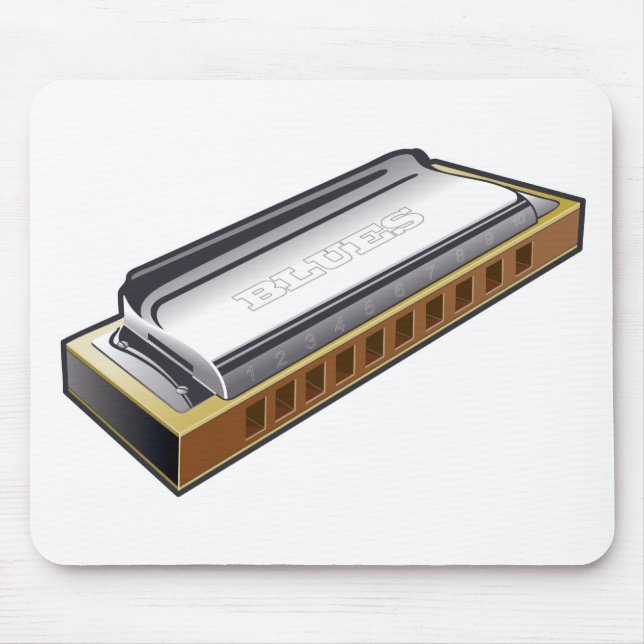 Tapis De Souris Harmonica de bleus - Mousepad (Devant)