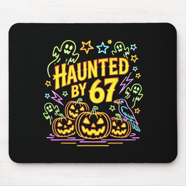 Tapis De Souris Haunted By 67 Funny Ghost And Pumpkin Halloween  (Devant)