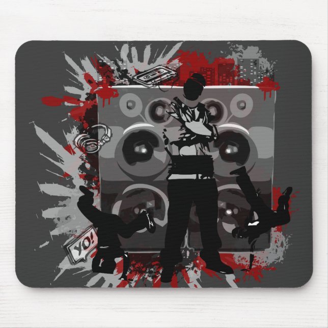 Tapis De Souris Haut-parleurs de hip hop (Devant)