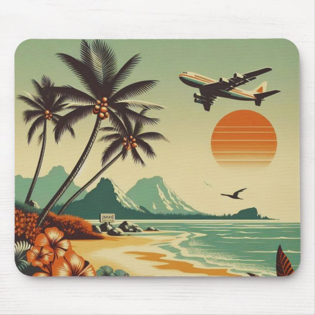 Tapis De Souris Hawaï vintage/tropical (Devant)