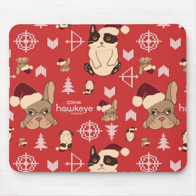 Tapis De Souris Hawkeye Chat & Chien Vacances d'hiver Motif (Devant)