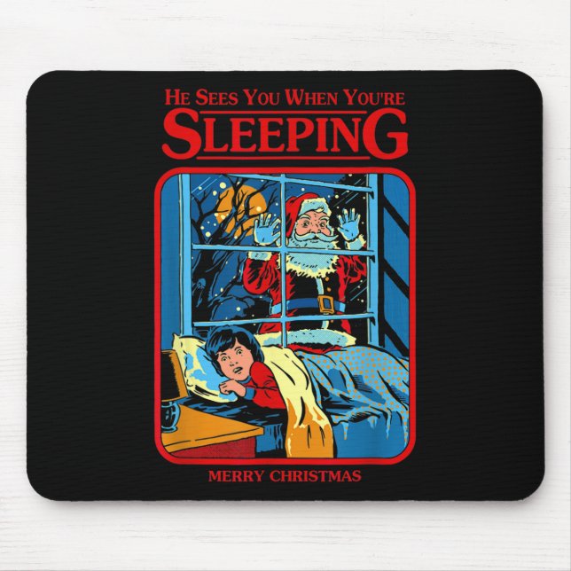 Tapis De Souris He Sees You When You're Sleeping Merry Christmas  (Devant)