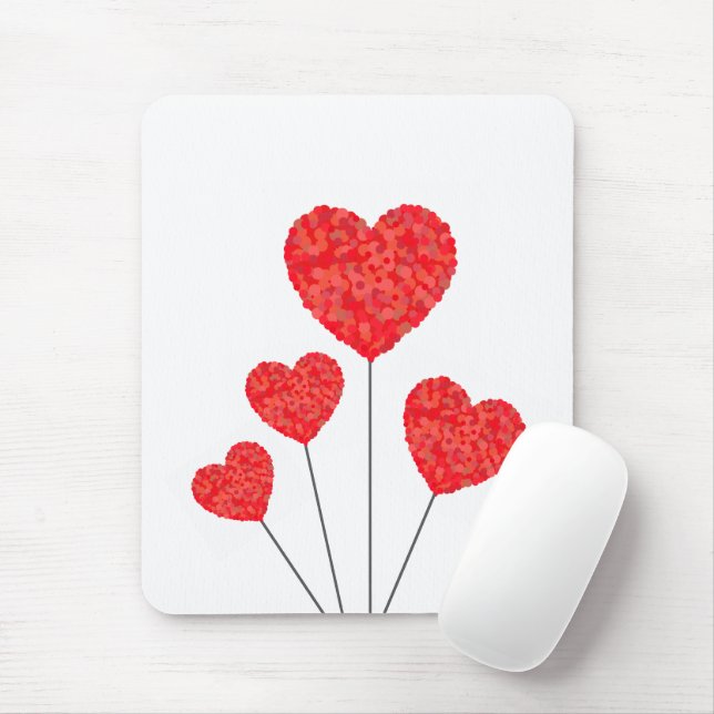 Tapis De Souris Heart Balloons Illustration Design (Avec souris)