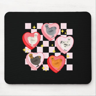 Tapis De Souris Heart Candy Silkie Chicken Valentine Farmer Animal