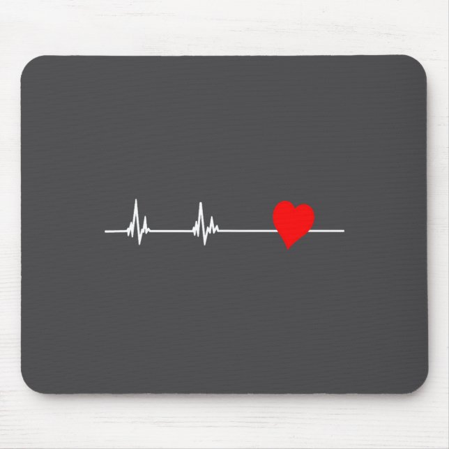 Tapis De Souris Heart Health Heart Disease Awareness Heartbeat Wom (Devant)