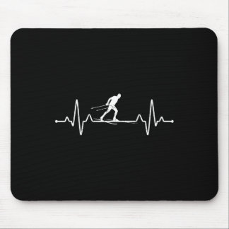 Tapis De Souris Heartbeat Ski de fond Sports d'hiver