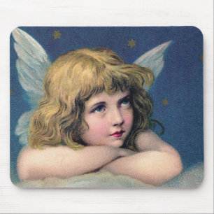 Tapis De Souris Heavenly angel daydreaming on a cloud in the sky