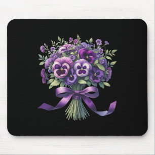 Tapis De Souris Heimerheimer Purple Floral Pansy Démence Heimerhe
