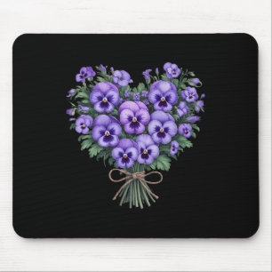 Tapis De Souris Heimerheimer Purple Floral Pansy Démence Heimerhe