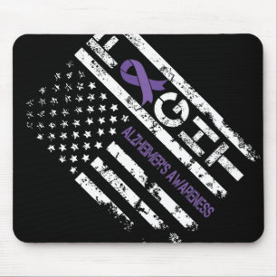 Tapis De Souris Heimerheimer's Awareness Heimerheimer Drapeau Usa 