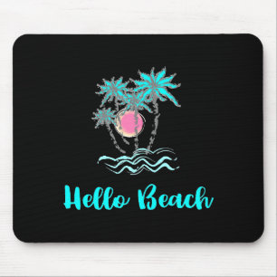Tapis De Souris Hello Beach Style Tropical Été Noir