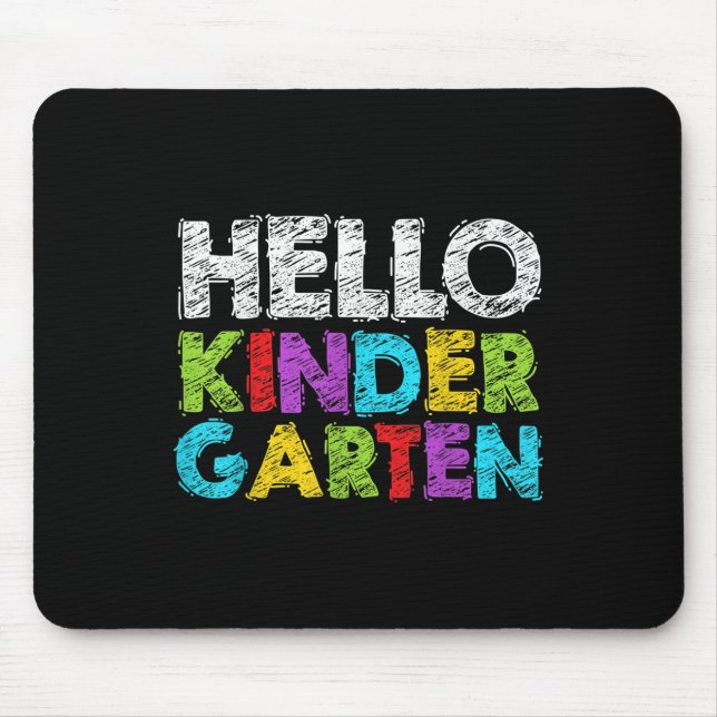 Tapis De Souris Hello Kindergarten Funny Back To School Student &a (Devant)