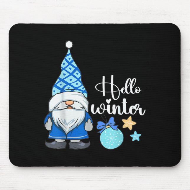 Tapis De Souris Hello Winter, Nordic Christmas Gnome  (Devant)