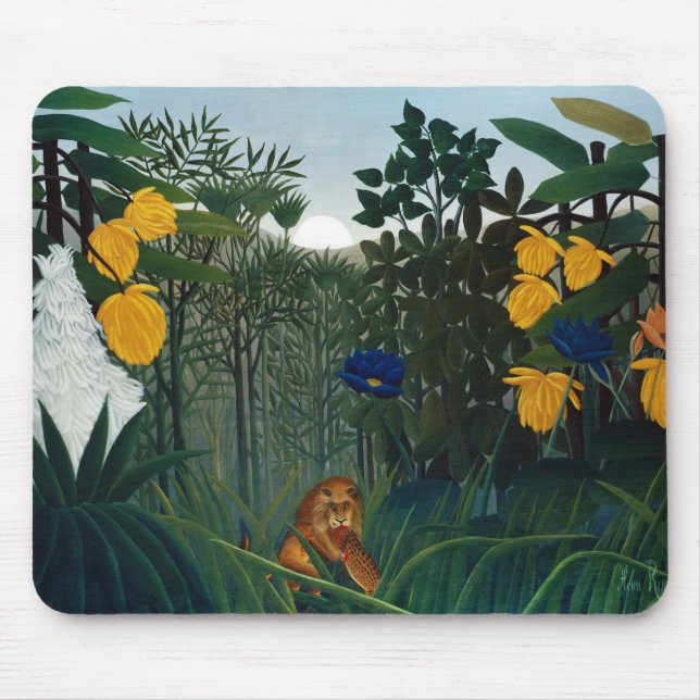 Tapis De Souris Henri Rousseau La refonte du Ga botanique du Lion (Devant)