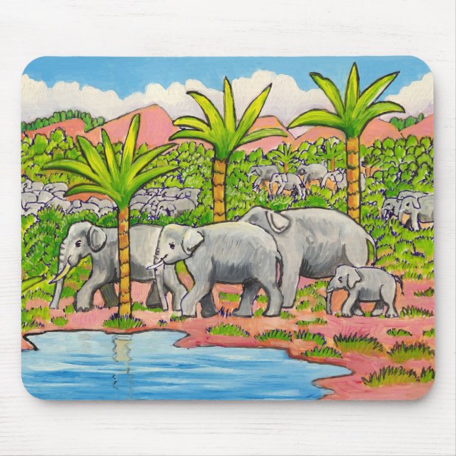 Tapis De Souris Herd d'Eléphants (Devant)