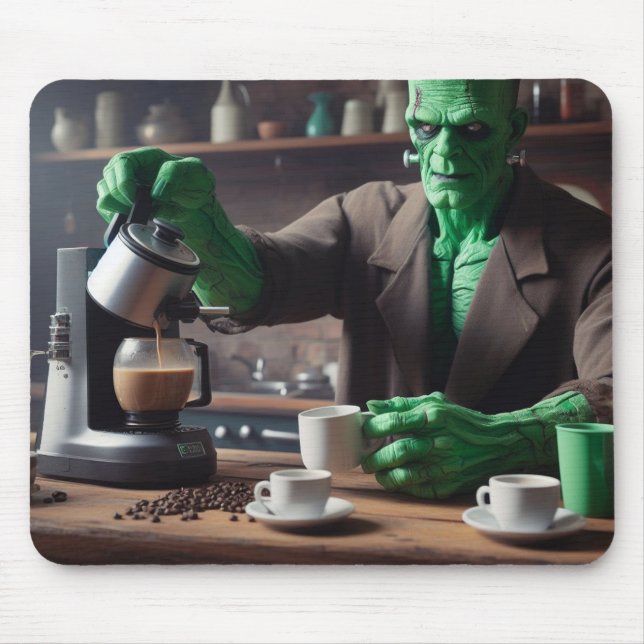 Tapis De Souris Heure du café Frankenstein (Devant)