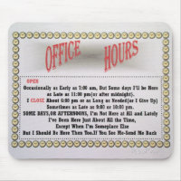 Heures de bureau Mousepad-blanches