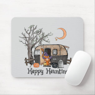 Tapis De Souris Heureux Camper d'Halloween Sorcière Éffrayante