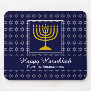 Tapis De Souris HEUREUX CHANUKAH Aimer Joy Paix BLEU Hébreu