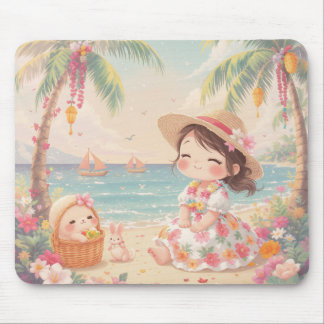 TAPIS DE SOURIS HEUREUX KAWAII HAWAI 