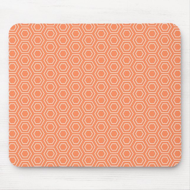 Tapis De Souris Hexagone de pêche géométrique (Devant)