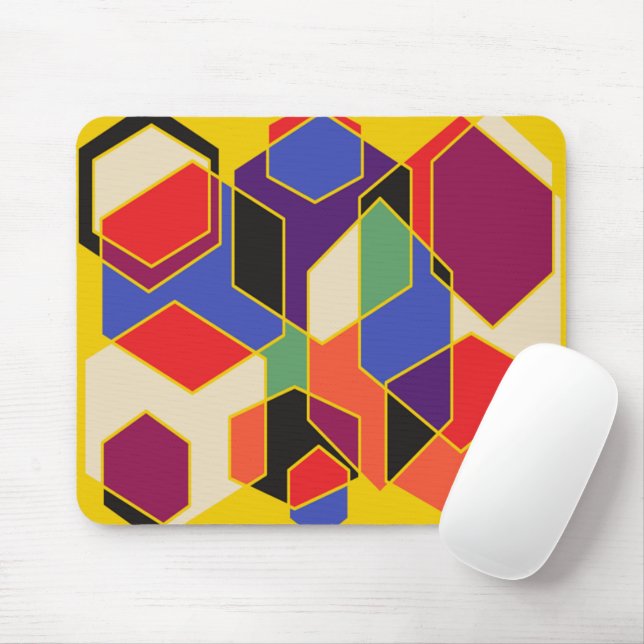 Tapis De Souris Hexagones de Bauhaus (Avec souris)