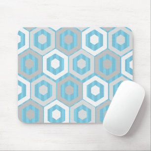 Tapis De Souris Hexagones d'hiver et rayures
