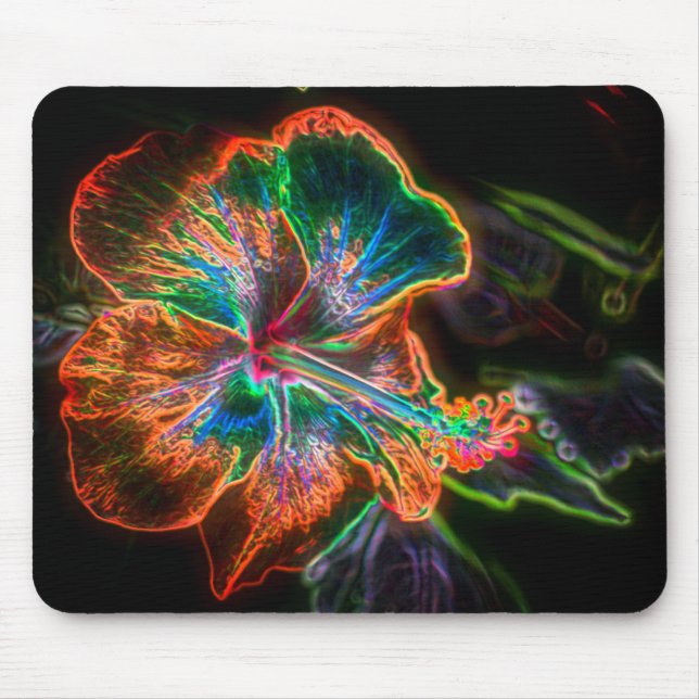 Tapis De Souris Hibiscus Abstrait Flower Art (Devant)