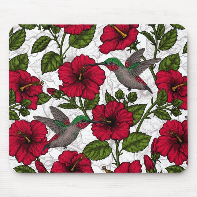 Tapis De Souris Hibiscus et colibris (Devant)