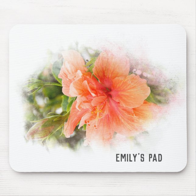Tapis De Souris Hibiscus orange (Devant)