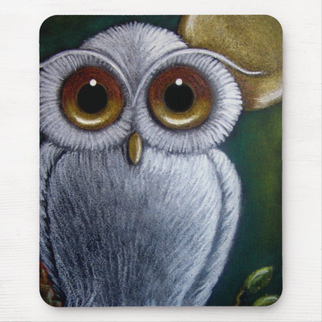 Tapis De Souris HIBOU BLANC Mousepad d'IMAGINAIRE (Devant)