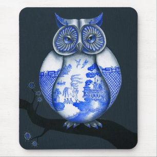 Tapis De Souris Hibou bleu de saule
