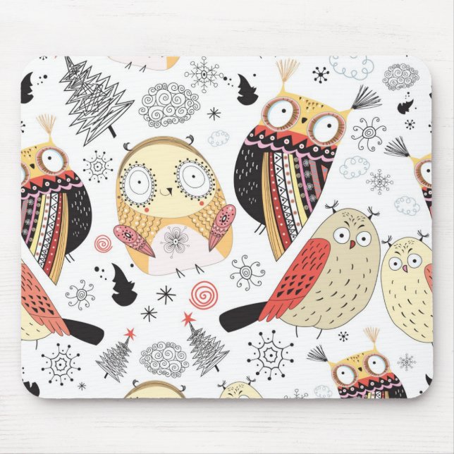 Tapis De Souris Hibou drôle de texture (Devant)