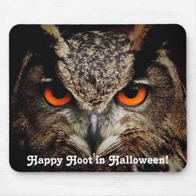 Tapis De Souris Hibou heureux de Hoot'in (Devant)