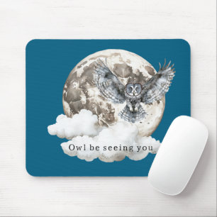 Tapis De Souris Hibou Lune Bleue Vous Reverra