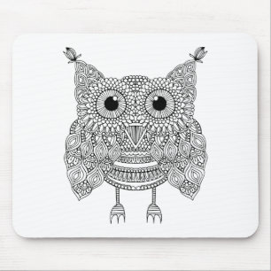 Tapis De Souris Hibou mignon de griffonnage