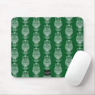 Tapis de souris - Hibou (motif vert foncé)