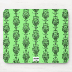 Tapis de souris - Hibou (motif vert néon)