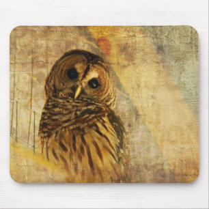 Tapis De Souris Hibou Mousepad - hibou barré