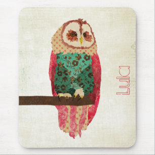 Tapis De Souris Hibou vintage Mousepad de Rosa