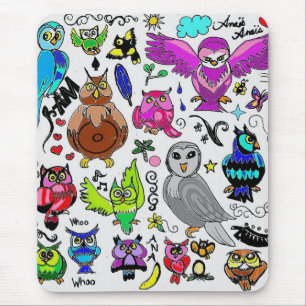 Tapis De Souris Hiboux