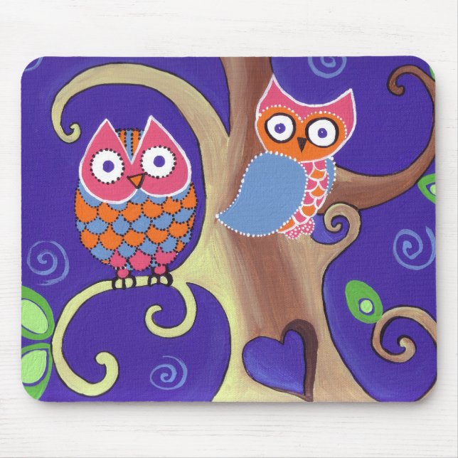 Tapis De Souris Hiboux crépusculaires (Devant)