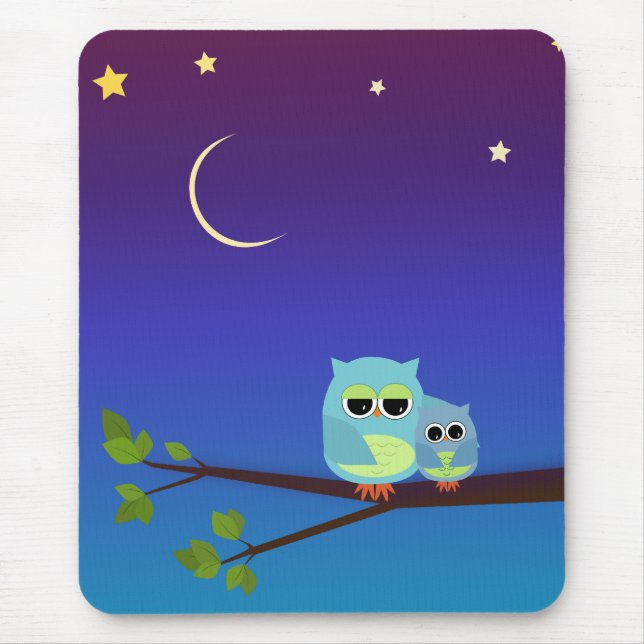 Tapis De Souris Hiboux de soirée - mousepad (Devant)