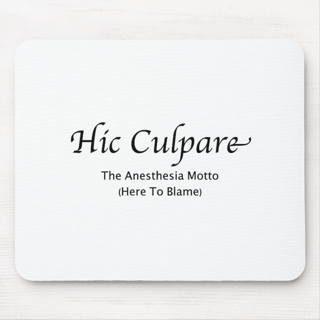 Tapis De Souris Hic Culpare -- Expliqué (Devant)