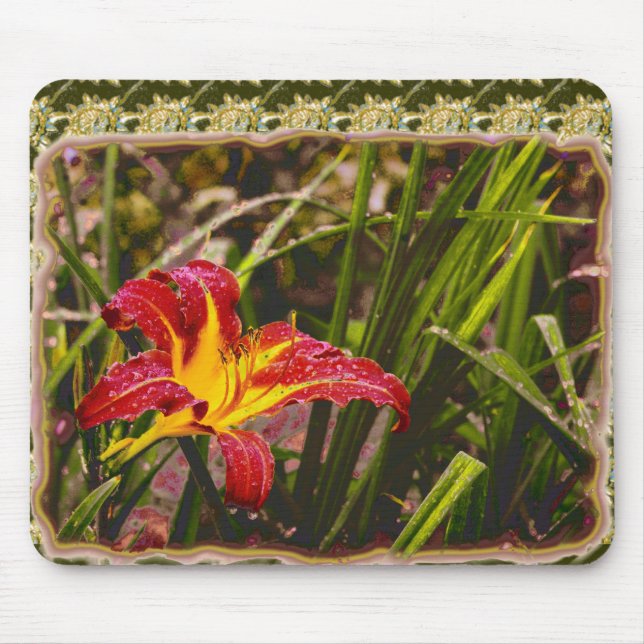 Tapis De Souris Hier Lily Après La Pluie (Devant)