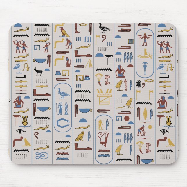 Tapis De Souris Hiéroglyphes anciens Arrière - plans de Pharaon As (Devant)