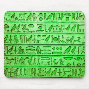 Tapis De Souris Hiéroglyphes égyptiens anciens Vert